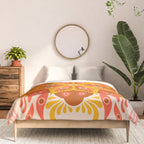 Trippy Mandala - Retro Ochre Comforter Gallery Image 3