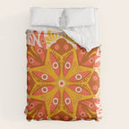 Trippy Mandala - Retro Ochre Comforter Gallery Image 6