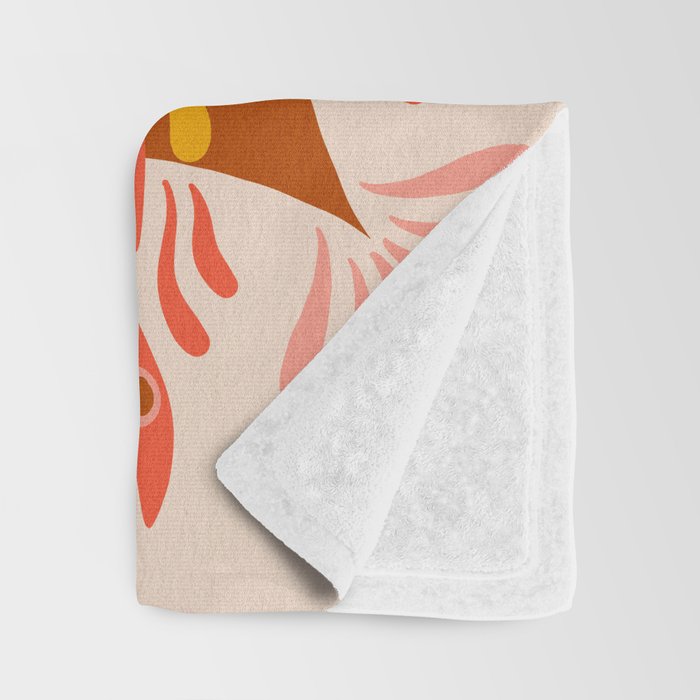 Trippy Mandala - Retro Ochre Throw Blanket Gallery Image 3