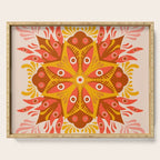Trippy Mandala - Retro Ochre Serving Tray Gallery Image 1