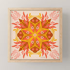 Trippy Mandala - Retro Ochre Mini Art Print Gallery Image 1