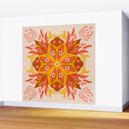Trippy Mandala - Retro Ochre Wall Mural Gallery Image 2