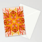 Trippy Mandala - Retro Ochre Stationery Card Gallery Image 2