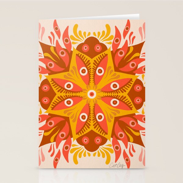 Trippy Mandala - Retro Ochre Stationery Card Gallery Image 2