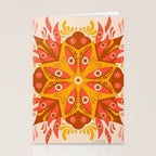 Trippy Mandala - Retro Ochre Stationery Card Gallery Image 2