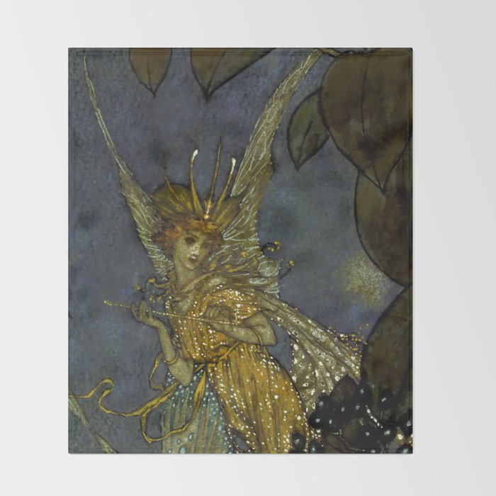 âThe Fairy Queenâ Fairy Tale Art by Edmund Dulac Throw Blanket Gallery Image 2