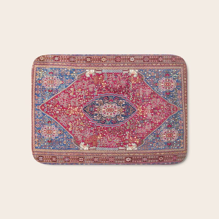 Qashqaâi  Antique Fars Persian Rug Print Bath Mat Gallery Image 1