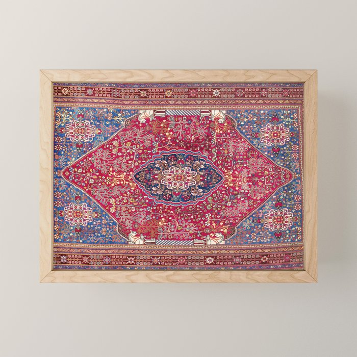 Qashqaâi  Antique Fars Persian Rug Print Mini Art Print Gallery Image 1