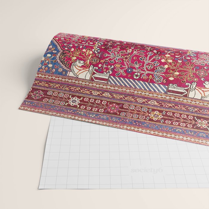 Qashqaâi  Antique Fars Persian Rug Print Wrapping Paper Gallery Image 2