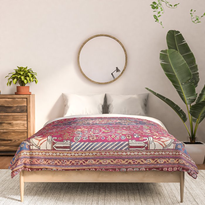Qashqaâi  Antique Fars Persian Rug Print Comforter Gallery Image 3