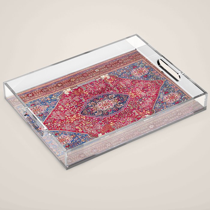 Qashqaâi  Antique Fars Persian Rug Print Acrylic Tray Gallery Image 1