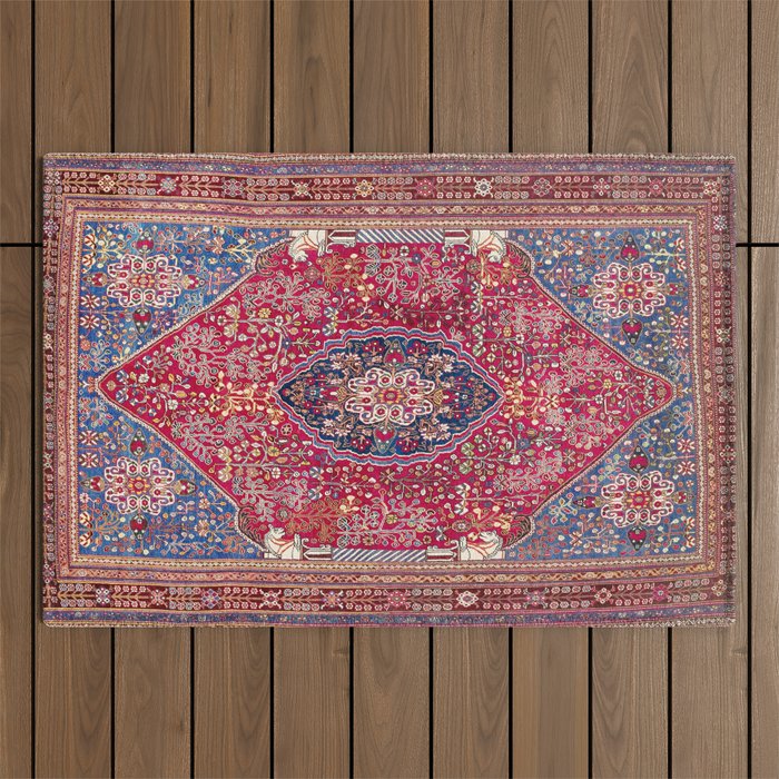 Qashqaâi  Antique Fars Persian Rug Print Outdoor Rug Gallery Image 1