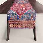 Qashqaâi  Antique Fars Persian Rug Print Table Runner Gallery Image 1
