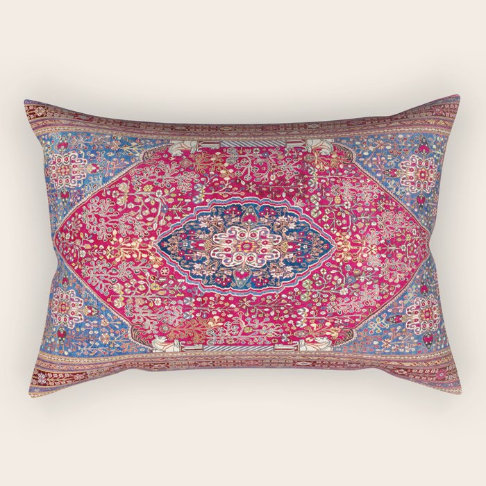 Qashqaâi  Antique Fars Persian Rug Print Rectangular Pillow Gallery Image 2