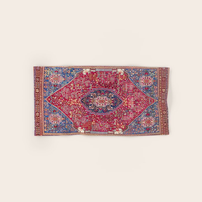 Qashqaâi  Antique Fars Persian Rug Print Bath Towel Gallery Image 1