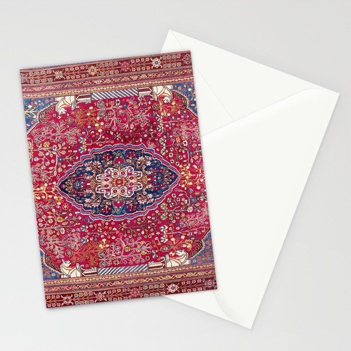 Qashqaâi  Antique Fars Persian Rug Print Stationery Card Gallery Image 2