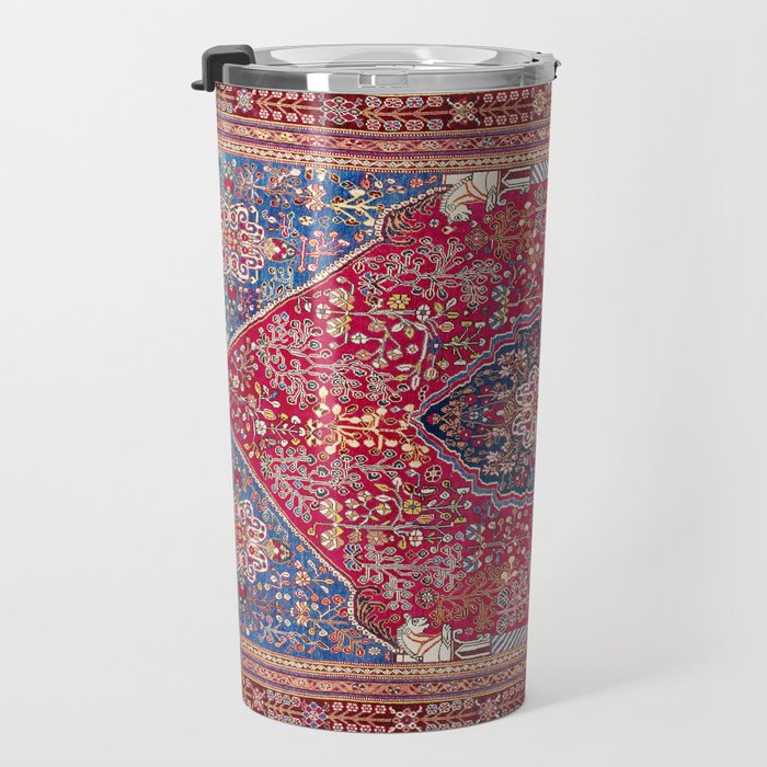 Qashqaâi  Antique Fars Persian Rug Print Travel Mug Gallery Image 3