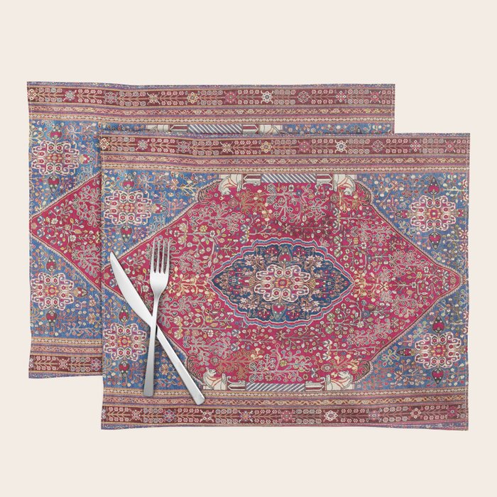 Qashqaâi  Antique Fars Persian Rug Print Placemat Gallery Image 1