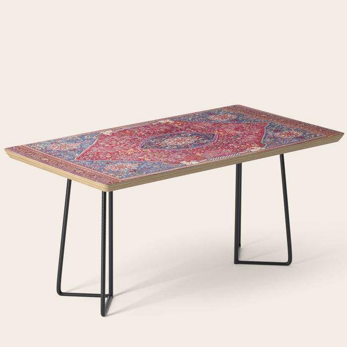 Qashqaâi  Antique Fars Persian Rug Print Coffee Table Gallery Image 1