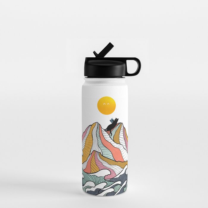 Good Morning Meow 3 - Reading Rainbow Water Bottle Gallery Image 1