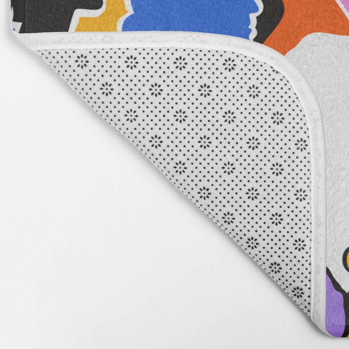 Colorful diverse people crowd art pattern Bath Mat Gallery Image 2