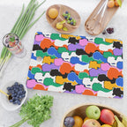 Colorful diverse people crowd art pattern Cutting Board Gallery Image 2