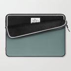 AEGEAN TEAL Dusty Solid Color Plain Neutral Earthy Tone  Laptop Sleeve Gallery Image 2