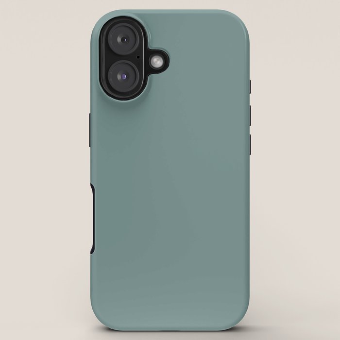 AEGEAN TEAL Dusty Solid Color Plain Neutral Earthy Tone  iPhone Case Gallery Image 5