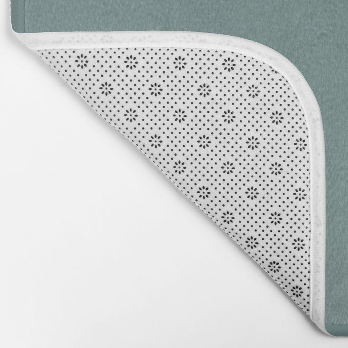 AEGEAN TEAL Dusty Solid Color Plain Neutral Earthy Tone  Bath Mat Gallery Image 2