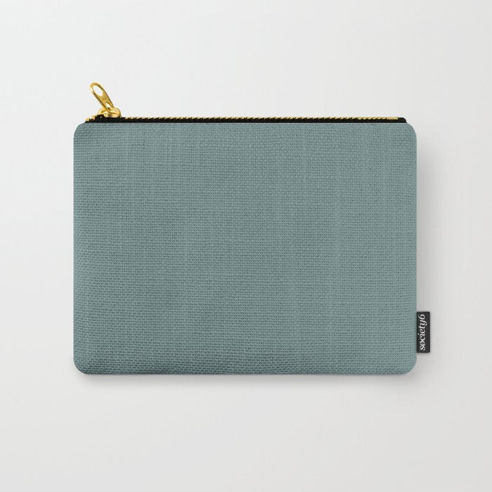 AEGEAN TEAL Dusty Solid Color Plain Neutral Earthy Tone  Carry All Pouch Gallery Image 1