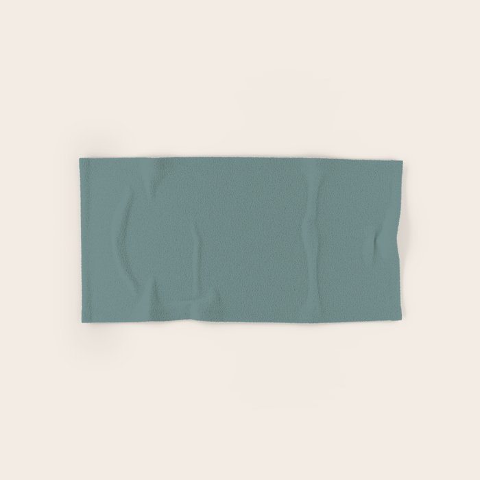 AEGEAN TEAL Dusty Solid Color Plain Neutral Earthy Tone  Bath Towel Gallery Image 1