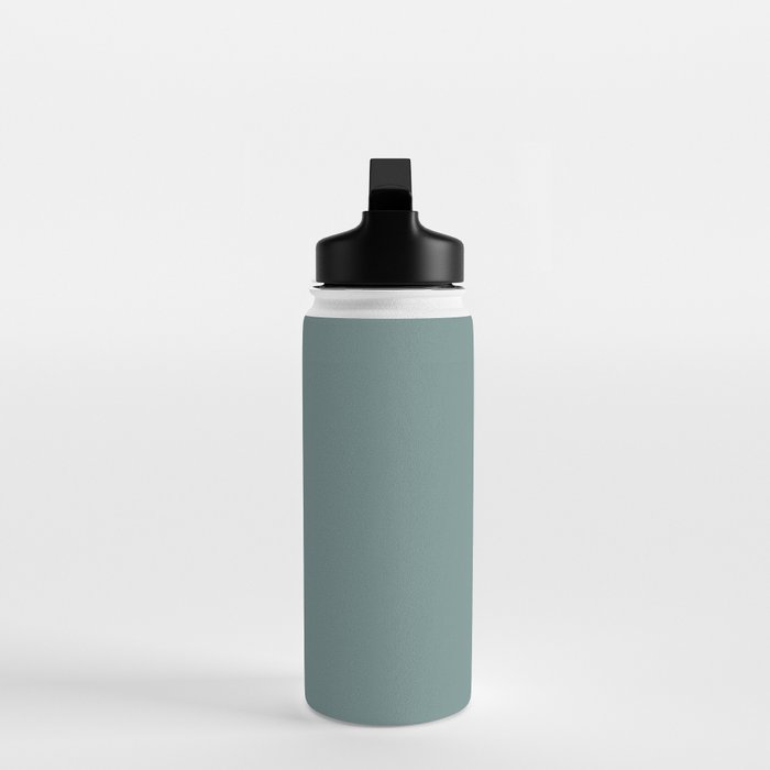 AEGEAN TEAL Dusty Solid Color Plain Neutral Earthy Tone  Water Bottle Gallery Image 3