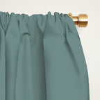 AEGEAN TEAL Dusty Solid Color Plain Neutral Earthy Tone  Window Curtain Gallery Image 2
