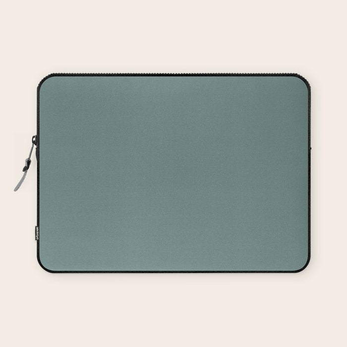 AEGEAN TEAL Dusty Solid Color Plain Neutral Earthy Tone  Laptop Sleeve Gallery Image 1