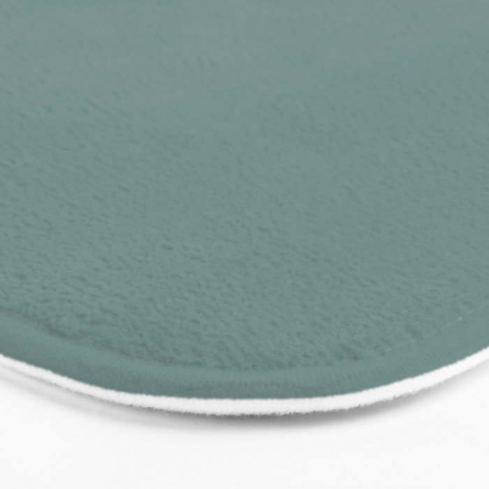 AEGEAN TEAL Dusty Solid Color Plain Neutral Earthy Tone  Bath Mat Gallery Image 3