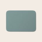 AEGEAN TEAL Dusty Solid Color Plain Neutral Earthy Tone  Bath Mat Gallery Image 1
