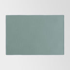 AEGEAN TEAL Dusty Solid Color Plain Neutral Earthy Tone  Rug Gallery Image 2