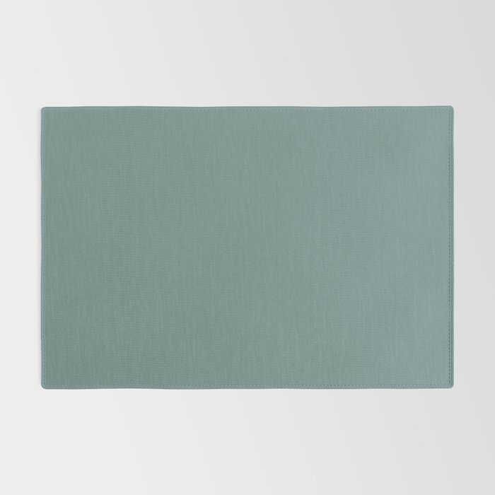 AEGEAN TEAL Dusty Solid Color Plain Neutral Earthy Tone  Rug Gallery Image 2