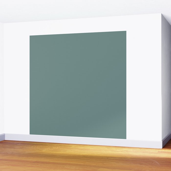 AEGEAN TEAL Dusty Solid Color Plain Neutral Earthy Tone  Wall Mural Gallery Image 2