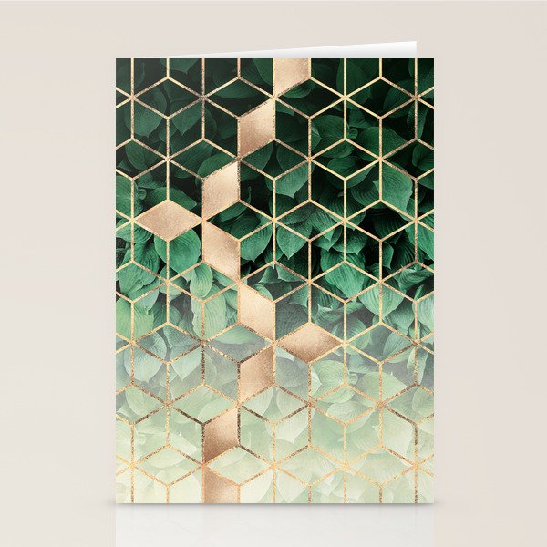 Leaves And Cubes Stationery Card Gallery Image 2
