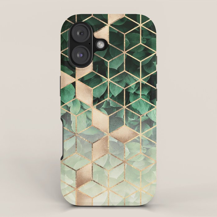 Leaves And Cubes iPhone Case Gallery Image 1