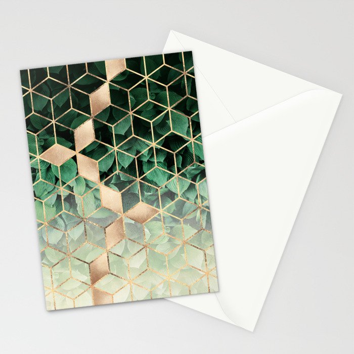 Leaves And Cubes Stationery Card Gallery Image 2