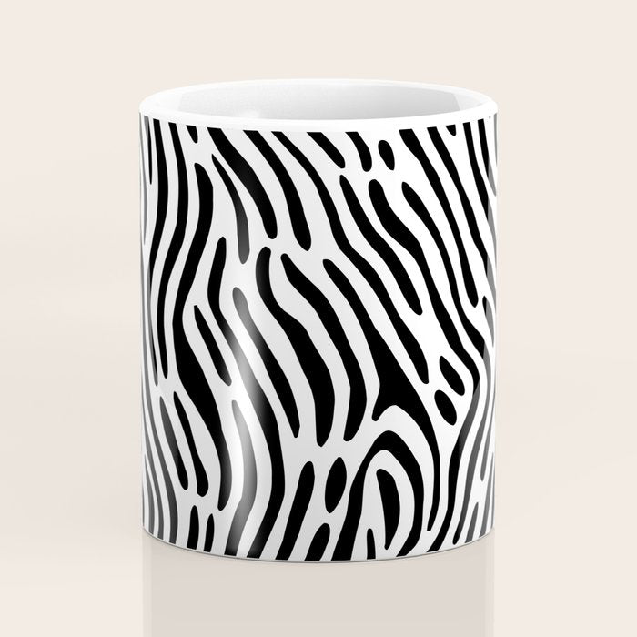 Black and white zebra stripe print art pattern Coffee Mug Gallery Image 4