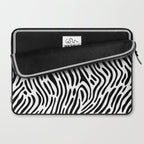 Black and white zebra stripe print art pattern Laptop Sleeve Gallery Image 2