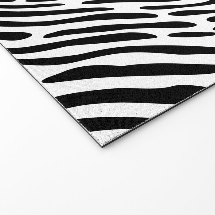 Black and white zebra stripe print art pattern Welcome Mat Gallery Image 2