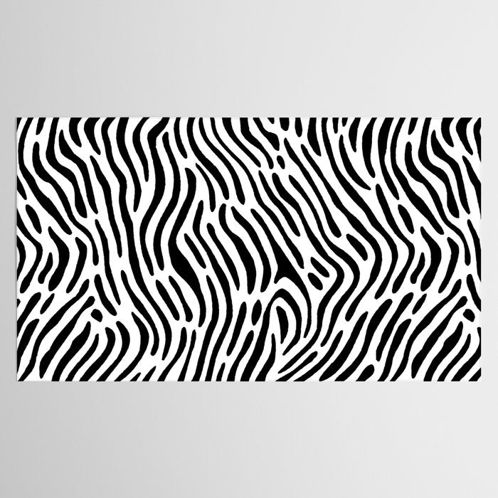 Black and white zebra stripe print art pattern Tablecloth Gallery Image 2