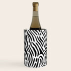 Black and white zebra stripe print art pattern Wine Chiller Gallery Image 1