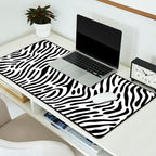 Black and white zebra stripe print art pattern Desk Mat Gallery Image 2