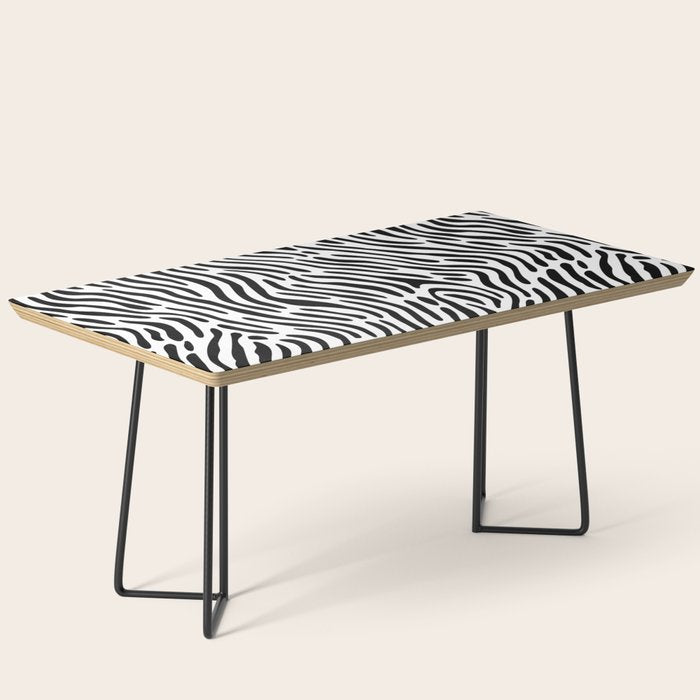 Black and white zebra stripe print art pattern Coffee Table Gallery Image 1