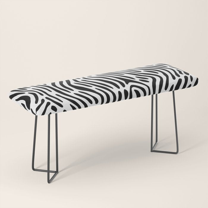 Black and white zebra stripe print art pattern Bench Gallery Image 1